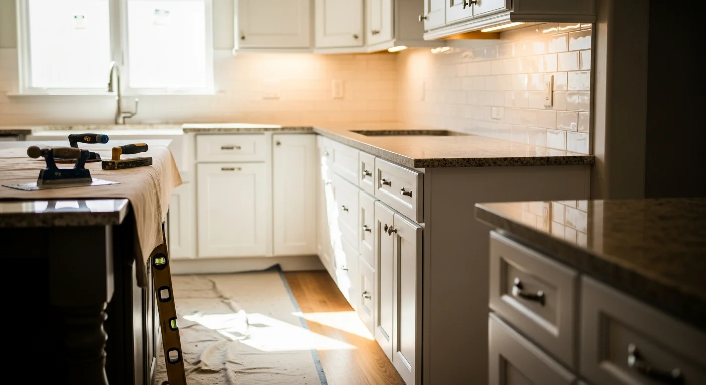 Modern kitchen and bathroom remodeling work in a San Diego home