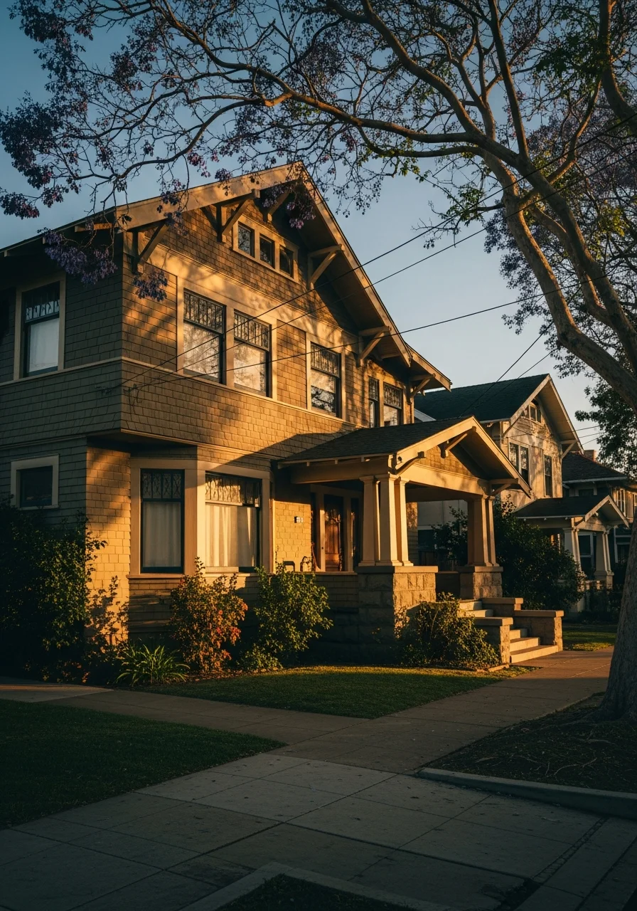 Historic residential home in a Central San Diego neighborhood with period architecture and mature street trees.