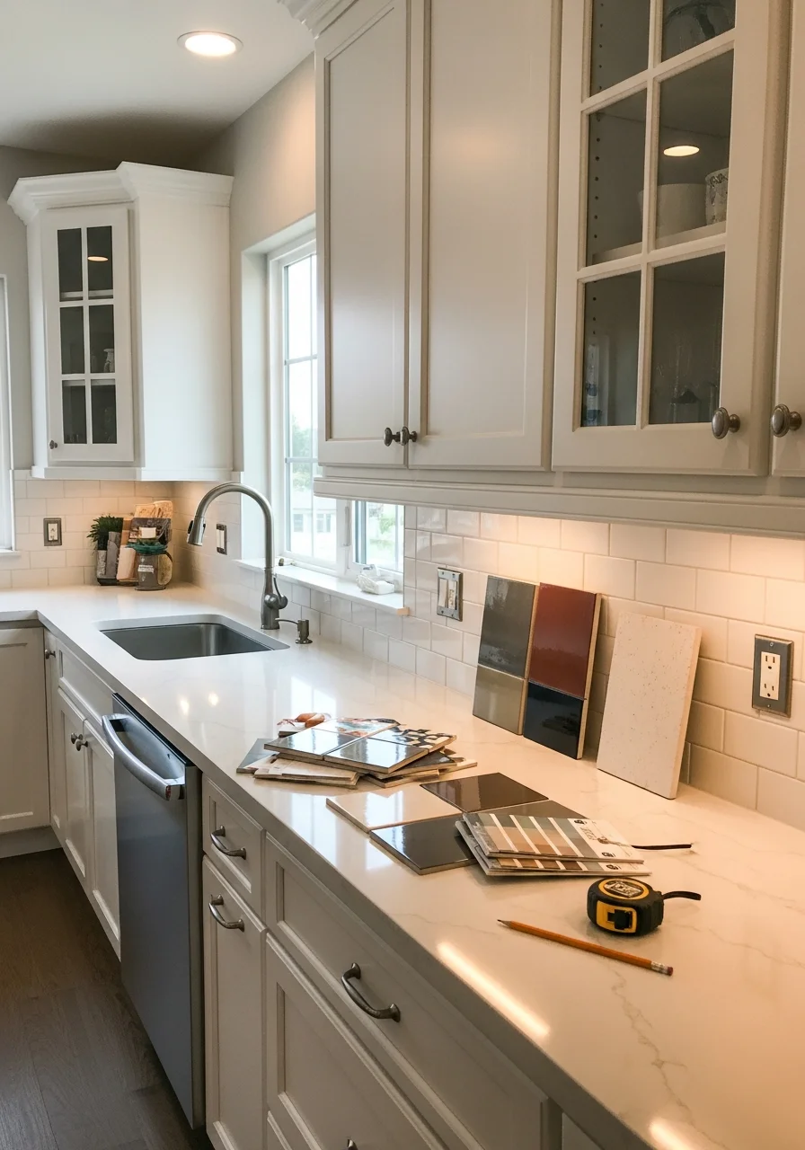 Modern kitchen remodel with custom cabinetry and countertops in a North County San Diego home